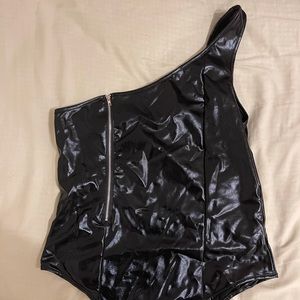 NEW shein leather bodysuit